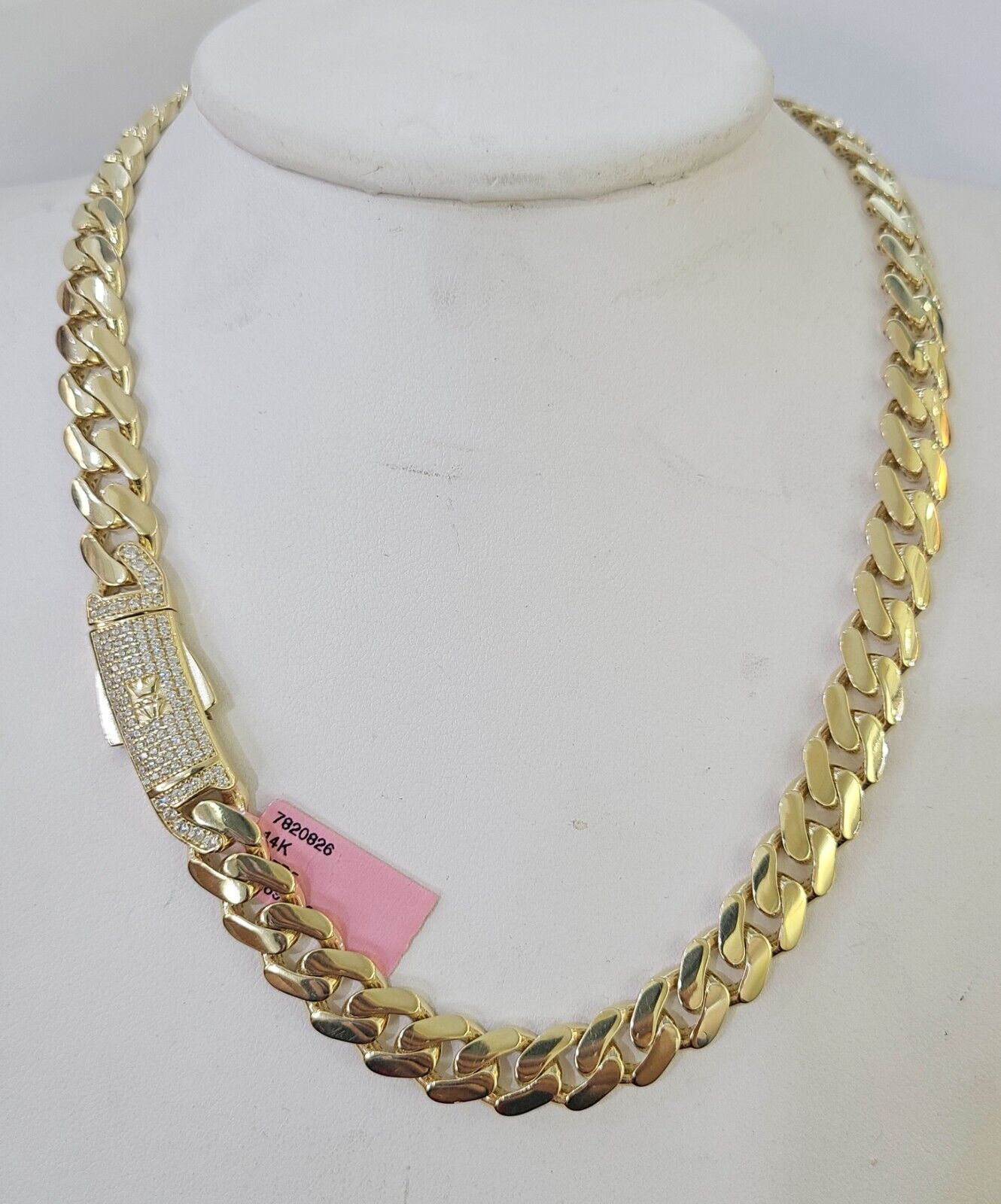 Real 14k Royal Monaco Link Chain 10mm 20 - 26 inches Yellow Gold Genuine - GoldenlinQ